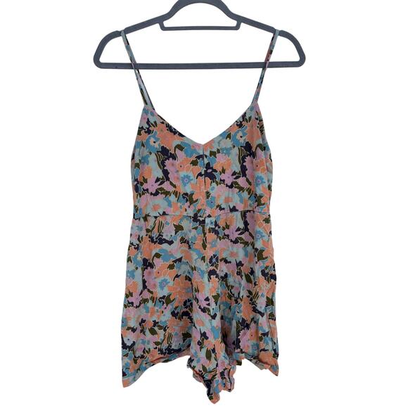 RVCA Floral Romper, Keyhole Cut Out,‎ Sleeveless, Sz S - Picture 1 of 5